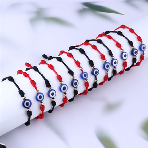 Moda hecha a mano ajustable diablo ojo pareja <span class=keywords><strong>pulsera</strong></span> ajustable suerte cuerda roja línea <span class=keywords><strong>hilo</strong></span> trenzado pulseras <span class=keywords><strong>7</strong></span> <span class=keywords><strong>nudos</strong></span> - Product Image 3
