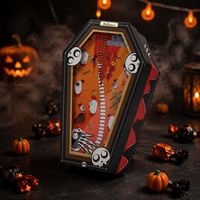 Boîte cadeau haut de gamme réutilisable en forme de cercueil lumineux pour Halloween, avec couvercle et base, éclairage LED et gaufrage, adaptée aux aliments
