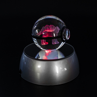 NEW Arrival 50MM 80MM Crystal 3D Ball Action Figure Crysta Glass Ball Sphere Led Night Light pour les cadeaux de Noël