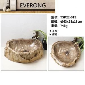 Lavabo de piedra petrificada de madera, lavabo Retro, suministros de baño de Arte de mármol - Product Image 4
