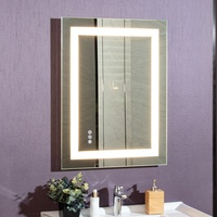 Miroir LED rectangulaire certifié ETL avec éclairage intégré, indice de protection IP44, pour hôtels et appartements, personnalisable, qualité commerciale