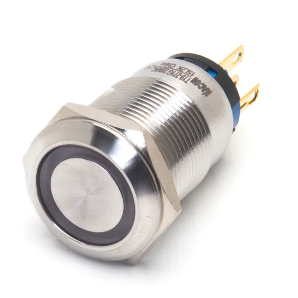 KACON IP67 su geçirmez ışıklı mandallama Metal basma düğmesi 16mm
