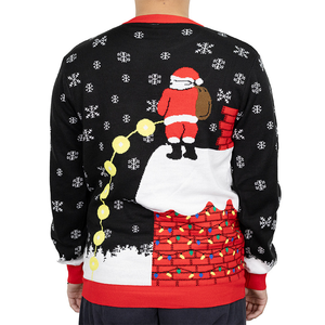 <span class=keywords><strong>Pull</strong></span> en acrylique tricoté jacquard avec logo personnalisé, motif LED lumineux, drôle et <span class=keywords><strong>original</strong></span>, pour <span class=keywords><strong>homme</strong></span>, Noël, automne, Père Noël, flocon de neige, pour les fêtes - Product Image 2