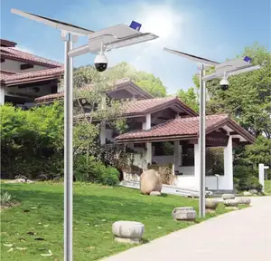 2023新型太阳能路灯，黄昏至黎明发光二极管太阳能泛光灯户外运动传感器灯，带遥控和臂杆