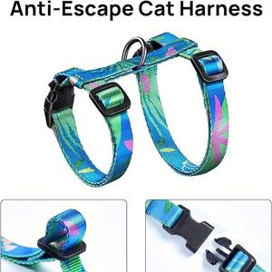 Ensemble Harnais et Laisse pour Chat Anti-Évasion, Harnais Arc-en-ciel pour Chat avec Boucle de Sécurité, Harnais de Marche Durable pour Chat, Laisse de Voyage - Product Image 2
