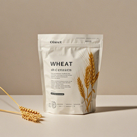 Pochette d'emballage debout de qualité alimentaire avec impression personnalisée et fermeture à glissière normale sac pour farine de blé céréales son d'avoine