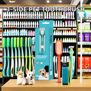 Cepillo Triple para Dientes de Perro Purry de Lujo Ecológico con Función de Carga Hecho de Plástico Duradero - Product Image 4