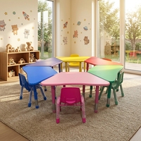 Ensemble table et chaise réglables modernes pour la maternelle, bureau d'étude pour la maternelle, mobilier de classe