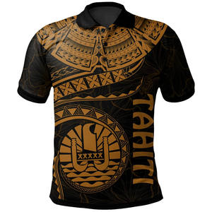 Chemises polo de golf tahitiennes en gros, <span class=keywords><strong>drapeau</strong></span> tahitien, tatouages polynésiens imprimés, chemises polo personnalisées, fabricant de vêtements pour hommes - Product Image 4