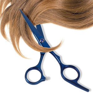 Ciseaux de coiffure professionnels HJ 6 pouces noirs à lame plate pour droitiers, usage en salon de beauté, lame standard électroplaquée - Product Image 4