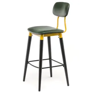 bar cadeira de encosto Suppliers-Barba de móveis amazon metal barstool, cadeiras de barba de metal com almofada assento e descanso traseiro