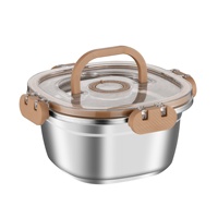 Boîte de conservation alimentaire en acier inoxydable 304, compatible réfrigérateur et congélateur, qualité alimentaire, conception hermétique à clipser avec conservation sous vide