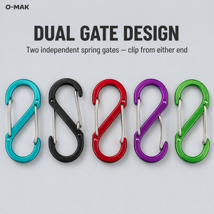Mousqueton rapide en alliage d'aluminium en forme de 8 pour ligne de tirage de tente / sac à dos / porte-clés, 8 couleurs, personnalisable OEM - Product Image 4