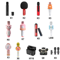 Microphone de karaoké sans fil professionnel portable à condensateur avec lumières LED RGB et connecteur USB-A, pour utilisation à la main ou sur bureau
