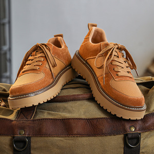 รองเท้าบู้ทผ้าตาข่ายของผู้ชายแบบย้อนยุค, รองเท้าบู้ททำงานกลางแจ้งสไตล์อังกฤษยาวครึ่งน่อง2025 - Product Image 2