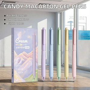 Set di Penne Gel Candy Macarton per Studenti, Multicolore, in Plastica e Gomma, Cancelleria Personalizzabile per Bambini, Punta a Sfera 0,5mm, 5 Pezzi/Scatola - Product Image 6