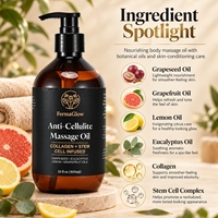 Huile de massage anti-cellulite fermentée infusée aux cellules souches de collagène, raffermissante, lissante, amincissante, huile de soin corporel sculptante pour le corps, huile de soin spa