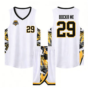 Basketbaltenue nieuwste design op maat gemaakt sportuniform 100% polyester zomer ademend op maat gemaakt vrij ontwerp basketbalshirt - Product Image 1