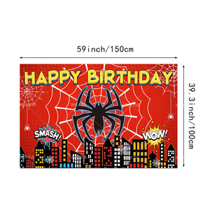 <span class=keywords><strong>D</strong></span>écorations de fête <span class=keywords><strong>d</strong></span>'<span class=keywords><strong>anniversaire</strong></span> sur le thème du héros araignée, bannière, toile de fond, <span class=keywords><strong>d</strong></span>écoration de gâteau, ensemble de ballons en latex pour les enfants, fête de célébration - Product Image 2