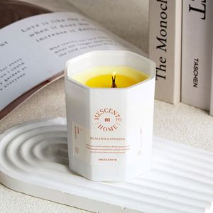 Bougie parfumée en céramique blanche MESCENTE, décoration moderne pour la maison, aromathérapie - Product Image 6