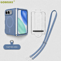 Étui magnétique pour iPhone Duo compatible avec PC mat TPU transparent anti-jaunissement avec protection d'écran en verre pour Duo Phone et sangle de téléphone