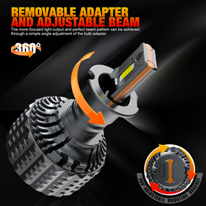 หลอดไฟหน้า LED H3 รุ่น V20 ซีรีส์ 120W 14400LM พัดลมความเร็วสูง ท่อทองแดงคู่ ไฟตัดหมอก อัพเกรดไฟหน้า - Product Image 3