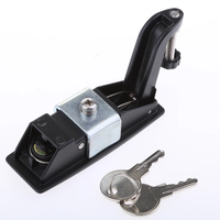 Cerradura de compresión ANSI Grado 3 SSR con pestillo de repuesto, 2 llaves, acabado negro, distancia entre ejes de 35 mm, C2-32-25, palanca empotrada ajustable