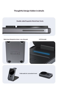 Stazione di <span class=keywords><strong>Ricarica</strong></span> 3 in 1 da 15W per Caricatore Magnetico, Supporto per Telefono 17 16, Stazione di <span class=keywords><strong>Ricarica</strong></span> Wireless per Auricolari e Smartwatch - Product Image 5