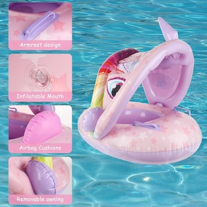 Piscina Inflable de PVC Económica para Niños con Mini Bote de Remos y Bicicleta Acuática para Bebés, Juguetes para Piscina, Drenador para Niños - Product Image 2