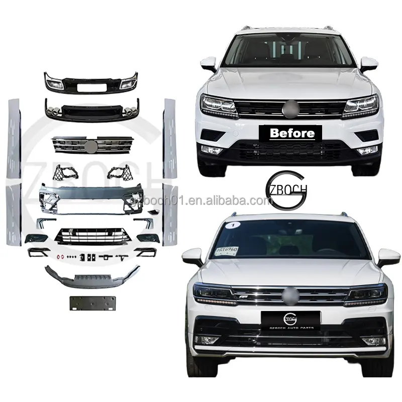 Auto Stoßstange Für Volkswagen Tiguan modifizieren R-Linie Front Auto Stoßstange Auto Kühlergrill Diffusor Tür verkleidung Tiguan Karosserie-Kit