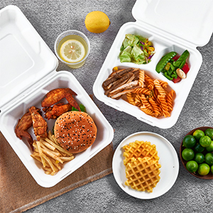Envase de Alimentos Desechable <span class=keywords><strong>Ecopack</strong></span> Rectangular, Grueso, Resistente al Aceite, Biodegradable, Hecho con Materiales Reciclados, Color Primario, Bagazo - Product Image 3