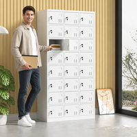 Casiers en acier, armoires de rangement en acier, antirouille, armoire à 24 portes avec grand espace de rangement et serrure à clé pour salle de sport