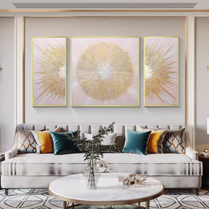 Whosale argento astratto 3 pannelli da parete opere d'arte lamina dorata linee di decorazione della parete per <span class=keywords><strong>soggiorno</strong></span> appeso pittura di cristallo - Product Image 4