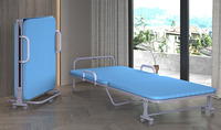 Lit pliant portable avec coussin moelleux, lit d'appoint pliable avec roulettes pour appartement et hôtel, bleu, rouge, Uetco