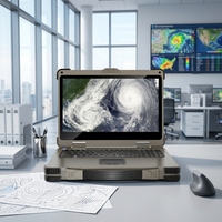Laptop Industri I7 I9 15.6 Inci AI PC Tangguh Berbahan Aluminium Alloy Nits 5G GPS NFC 750nit Notebook Portabel Laptop Tangguh