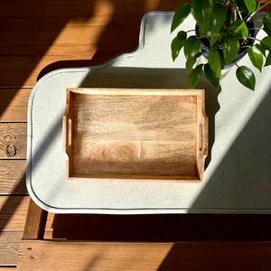 Wooden Rectangle Storage <b>Tray</b> Modern Luxury Design Polished Finish Dishwasher Safe <b>Bathroom</b> Desk Organizer Reusable Single - Product Image 1