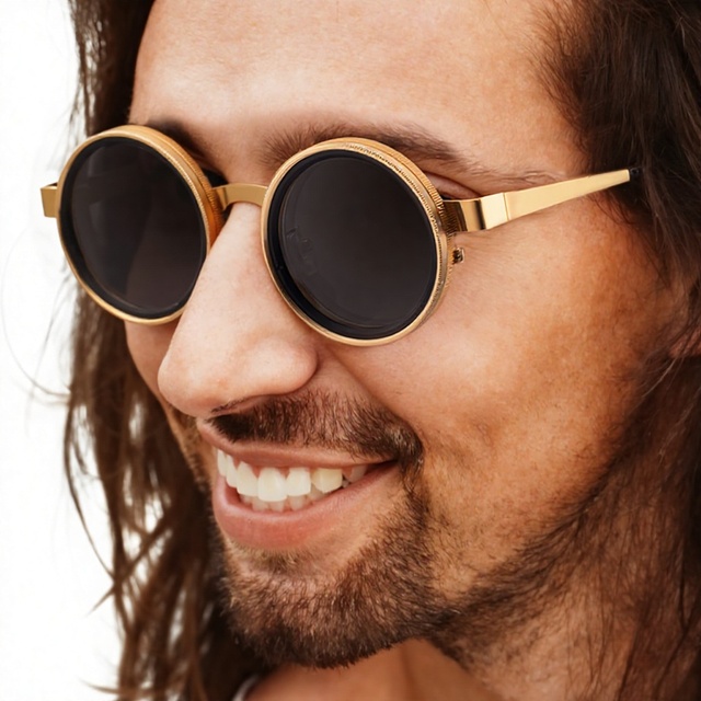 ND 9-stop Manual Adjustable Zoom Anti-glare Round-frame Premium-style Polarized UV400 Full Frame Sunglasses for Men Fishing