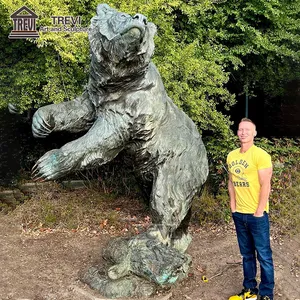 Giant Art Design Decorations Animal Statue Bronze Bear Sculpture For Street