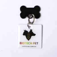 Personalisierte Hunde-ID-Tags, doppelseitig tiefgraviert, Edelstahl, Naturstein-Charm-Form, Frosting-Verfahren