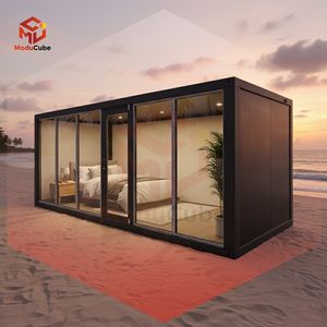 Moducube di alta qualità Z tipo contenitore pieghevole casa modulare con parete di vetro casa prefabbricata per uso alberghiero - Product Image 1