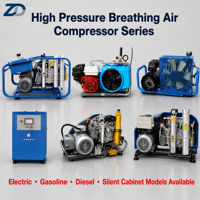 Compresseur d'air portable haute pression à moteur à piston refroidi par air 300 bars 4500 psi pour plongée sous-marine SCBA et lutte contre les incendies