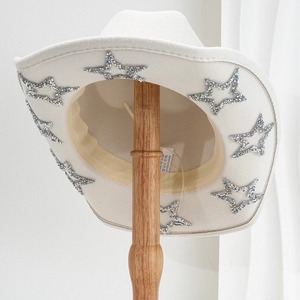 <span class=keywords><strong>Sombrero</strong></span> de <span class=keywords><strong>vaquero</strong></span> de fiesta de moda de lujo para <span class=keywords><strong>mujer</strong></span> único brillante diamante estrella Fedora Casual/deportes/viajes al aire libre/<span class=keywords><strong>sombrero</strong></span> de vaquera de boda - Product Image 4