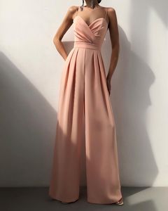 King Mcgreen Star verano elegante tirantes mono mujer cuello <span class=keywords><strong>en</strong></span> V espalda descubierta suelta pierna ancha general vestidos de graduación Correa monos - Product Image 2