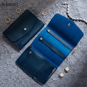 WEIMEI Portable PU Leather Jewelry Storage Bag Convenient Portable Ring Necklace Earrings <b>Envelope</b> Great <b>Gift</b> for Women - Product Image 1