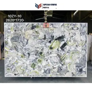 China Calacatta Verde Colorful Connect Ice Jade Marble Cold Emerald Apulostone Jade Ice Green Marble for House White Beauty