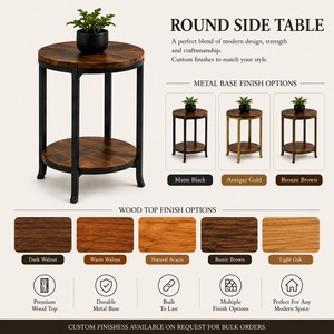 Round <b>Side</b> <b>Table</b> with Stylish Compact Design for Living Room Bedroom <b>Sofa</b> Lounge and Contemporary Home Furniture - Product Image 2