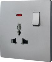 Enchufe de Pared Universal con Interruptor de 1 Grupo, Color Blanco, 13A 250V, Certificación CE ROHS, con Indicador LED, para Hogar, Hotel y Proyectos de Ingeniería, 2026