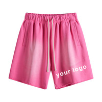 Ensemble T-shirt et Short de Jogging Décontracté Rose Grande Taille avec Logo Personnalisé, 2pcsSet