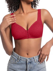 Reggiseno a Costine per Uso Quotidiano con Chiusura Frontale Senza Ferretto, Intimo Donna Traspirante Imbottito, Reggiseno Morbido Elasticizzato Tipo Canotta - Product Image 6