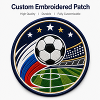 Écussons brodés personnalisés ronds pour le football, vente en gros, badges de club de football OEM pour vêtements de match, vestes et sacs